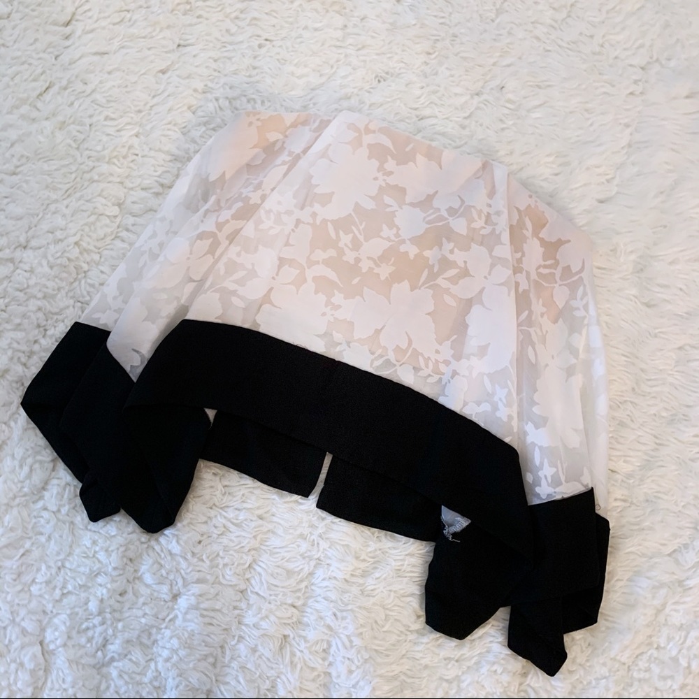 AKIRA Floral Black and White Flowy Bustier Top